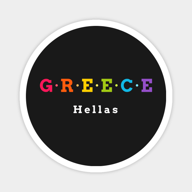 Greece,  Hellas Magnet by Koolstudio
